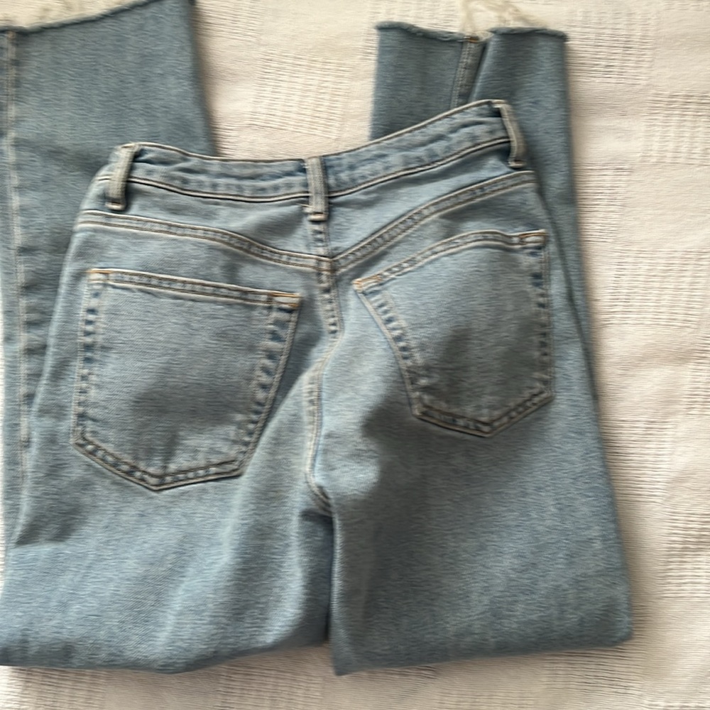 Topshop 25 Raw Hem Crop Straight Leg Jeans - Picture 6 of 8